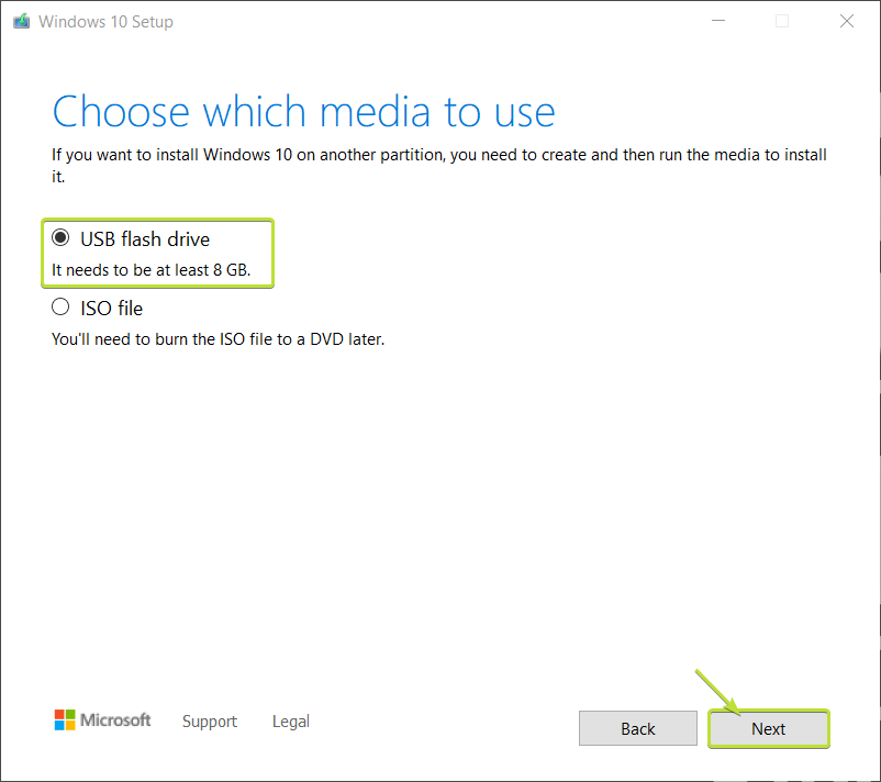 Windows Media Creation Tool Screen 4
