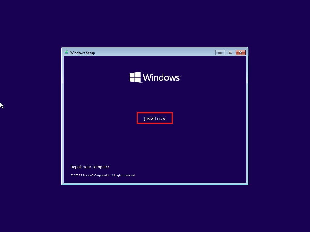 Windows 10 Setup Screen 2